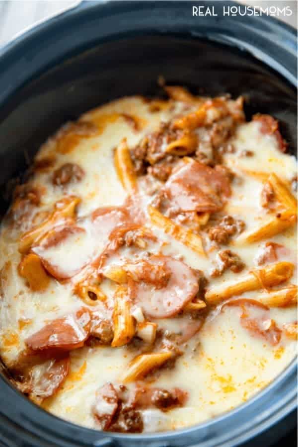 Crock Pot Pizza Casserole