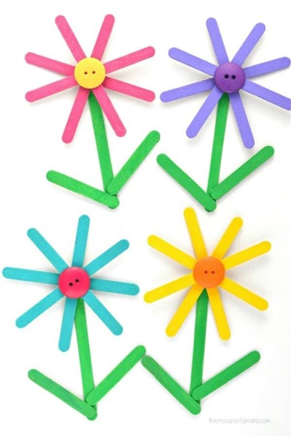 Popsicle Sticks Flower Craft For Kids