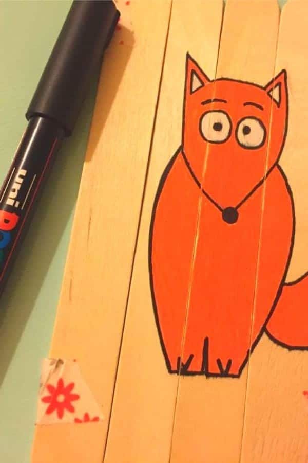 Popsicle Stick Fox Craft For Kids