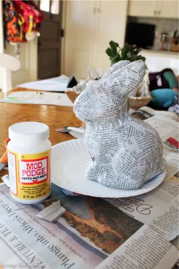 Pretty DIY Paper Mache Bunny