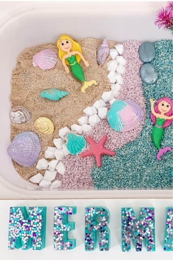 Mermaid Sand & Rice Sensory Activity