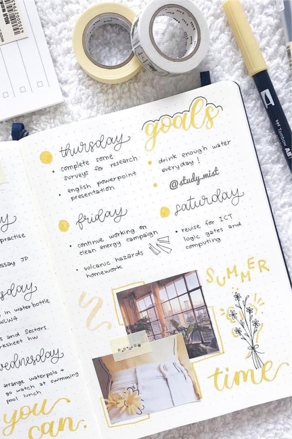 Yellow Weekly Spread