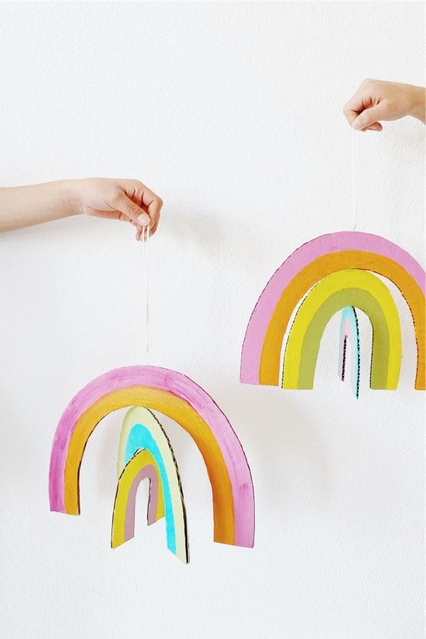 Cardboard Rainbow Moblie Craft