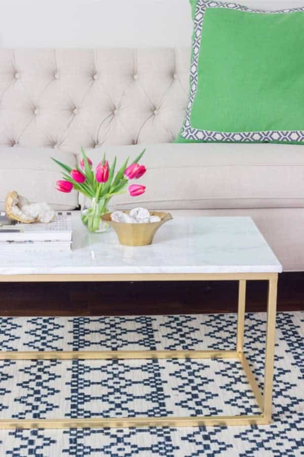 DIY Welded Steel & Faux Marble Coffee Table