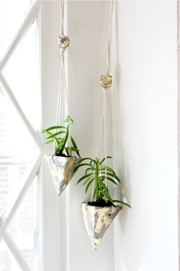 DIY Cement Hanging Planters