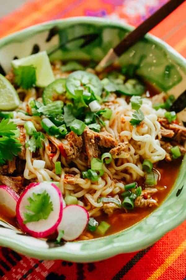 MEXICAN RAMEN WITH BIRRIA