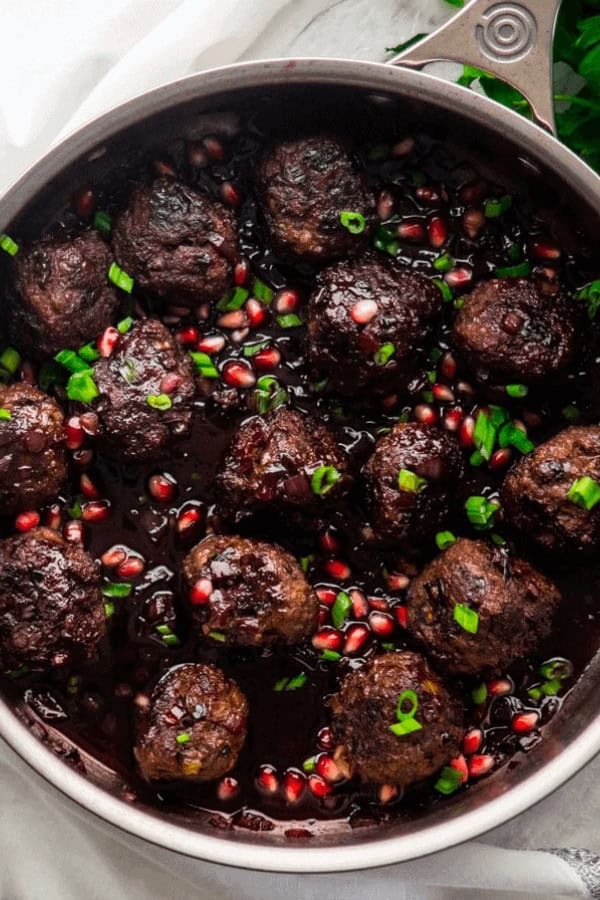 Pomegranate Glazed Meatballs