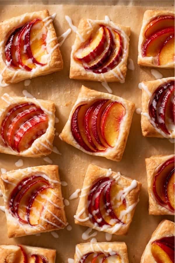 Mini Peach Puff Pastry Tarts with Honey