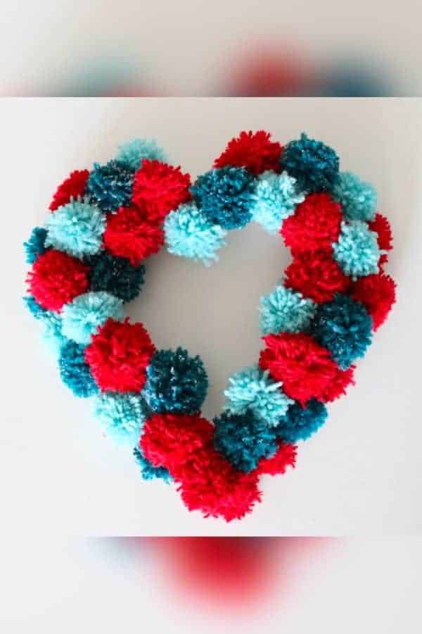 VALENTINE’S DAY POM-POM DOOR WREATH