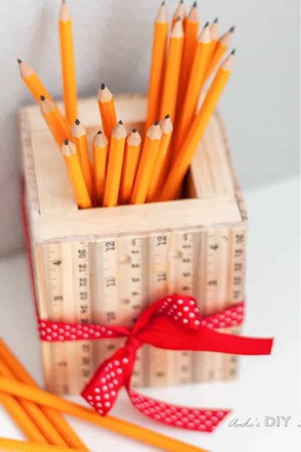 DIY Ruler Pencil Holder