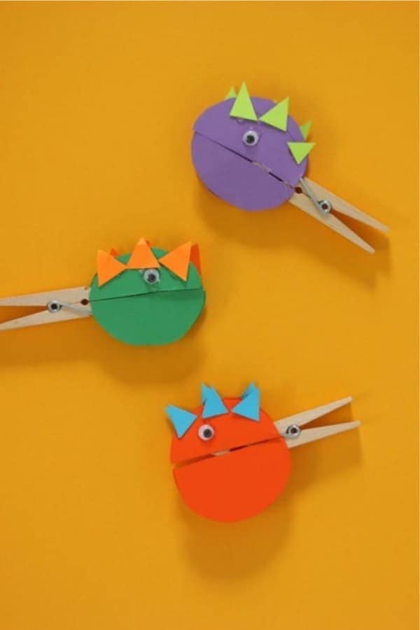 Talking Dinosaur Clothespin Craft for Kids