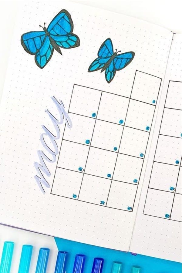 Blue Monthly Spread