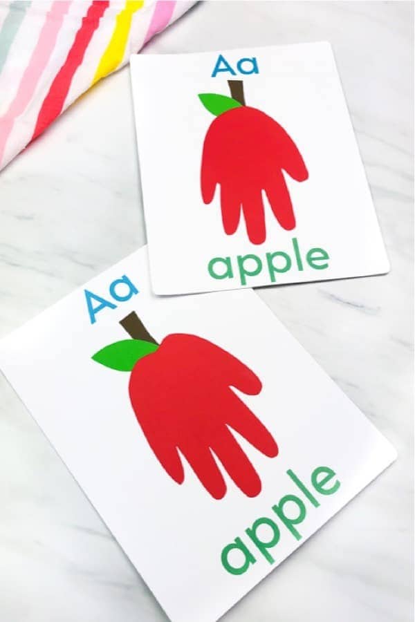 Flashcard Handprint Apple Craft For Kids