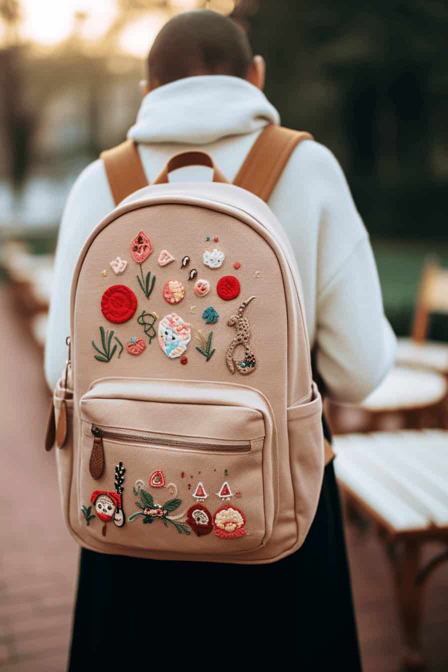 EMBROIDERED CANVAS BACKPACK