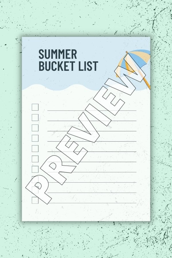 BLUE & WHITE SUMMER BUCKET LIST PRINTABLE