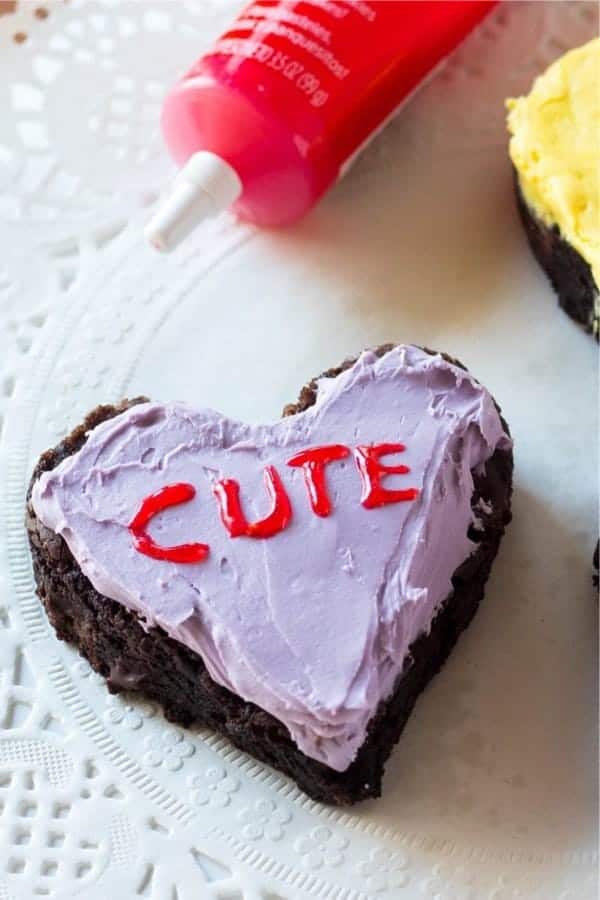 Conversation Heart Chocolate Brownies