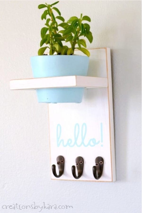 Key Holding Shelf With Succulent Shelf