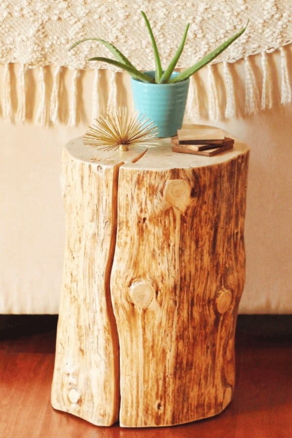 Tree Stump Side Table