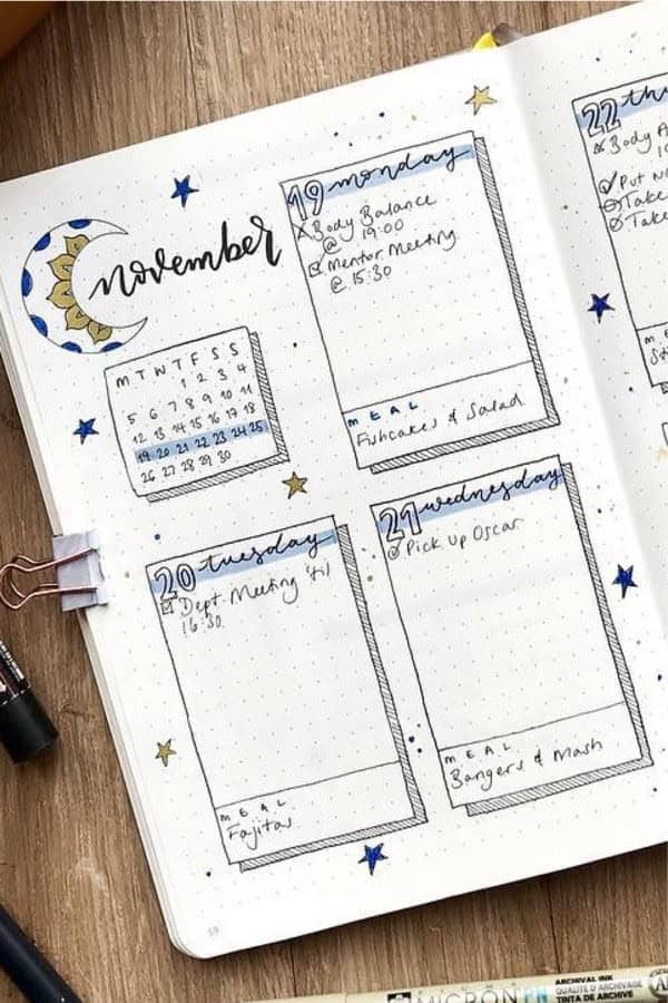 November Spread With Star Theme