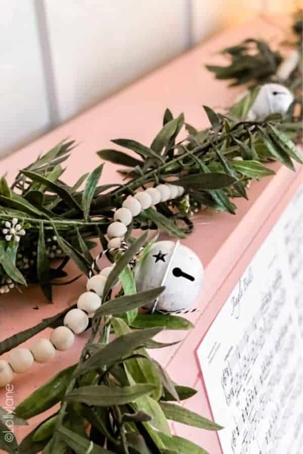 Jingle Bell Wood Bead Garland