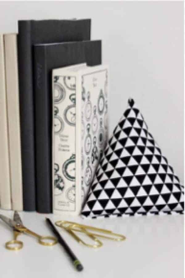 DIY Fabric Pyramid Bookends