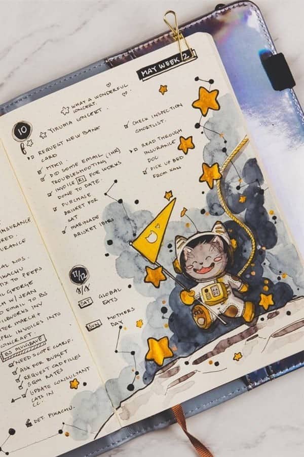 Space Cat Weekly Spread