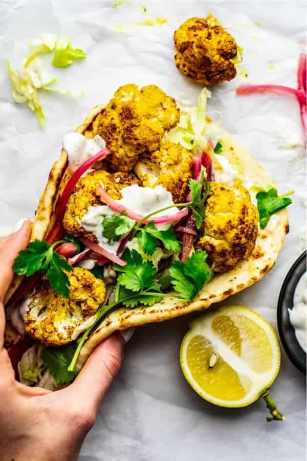 Cauliflower “Shawarma” Wrap