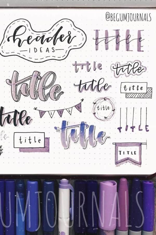 Purple Bujo Titles