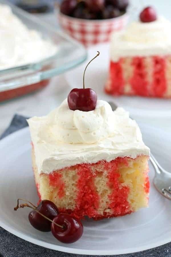 CHERRY ALMOND POKE CAKE