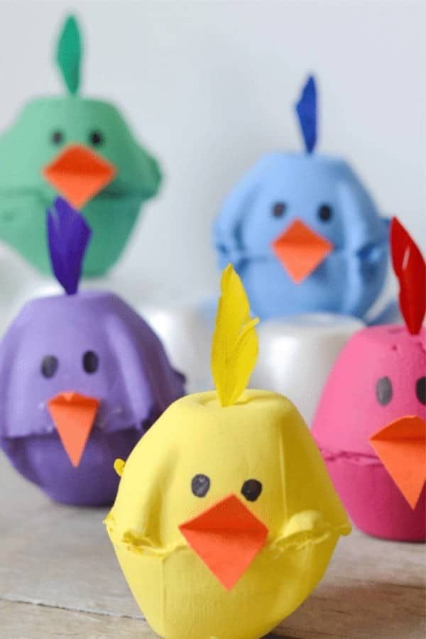 Spring Chicks Egg Carton Craft