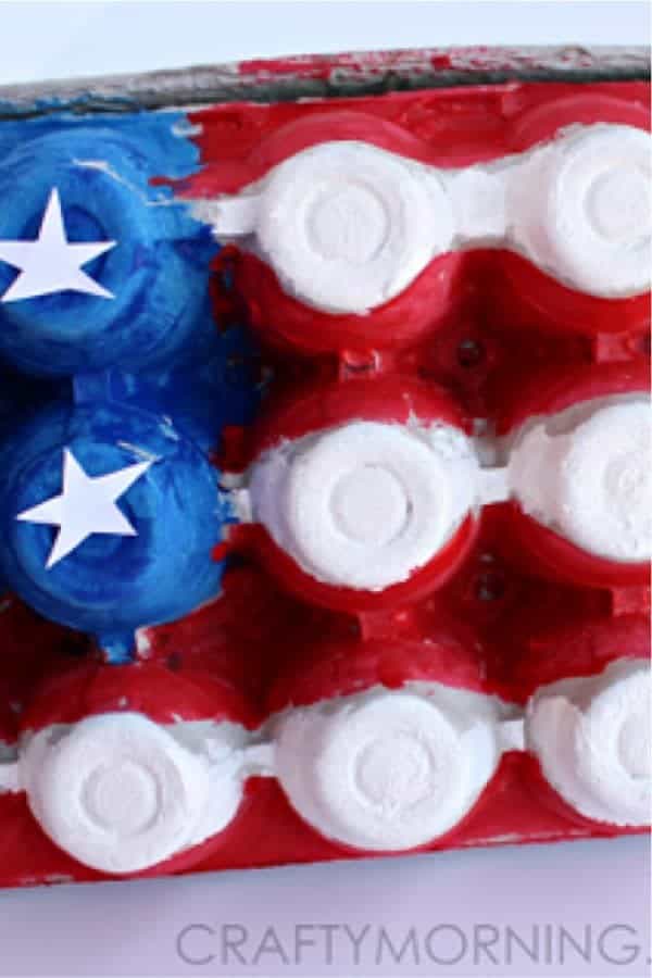 Egg Carton American Flag Craft for Kids