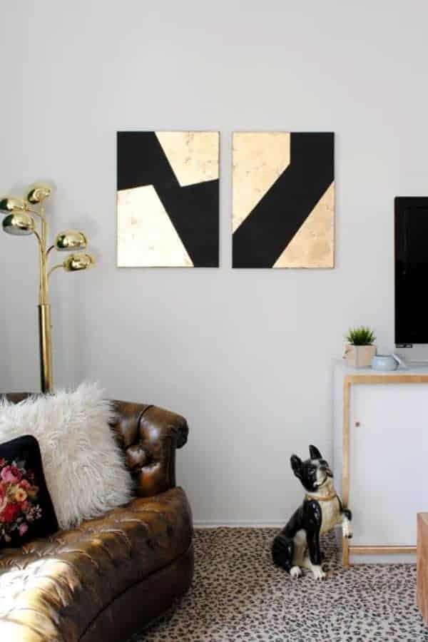 GOLD LEAF GEOMETRIC WALL ART