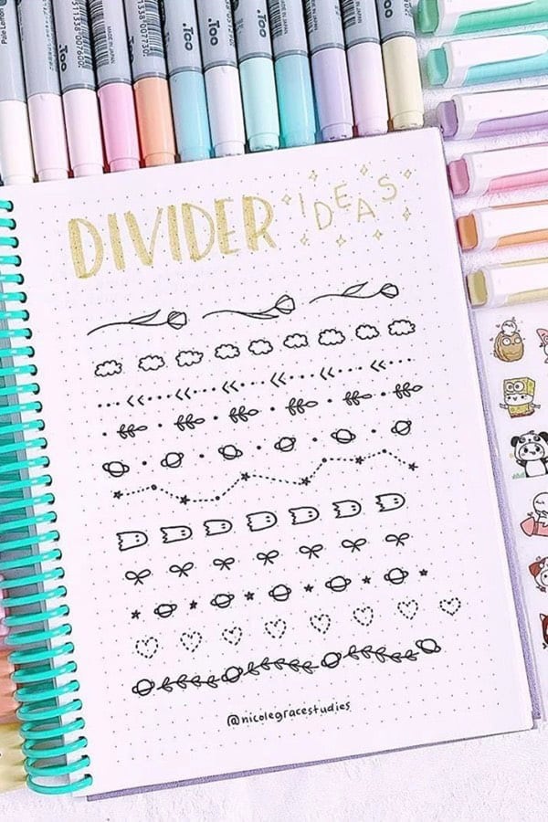 Bullet Journal Divider Ideas