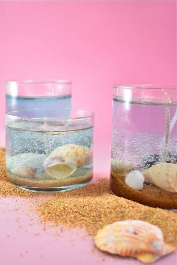 DIY Underwater Seashell Candles