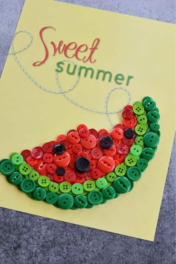 DIY Sweet Summer Watermelon Button Craft