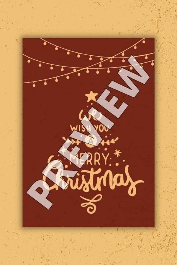 MERRY CHRISTMAS POSTCARD GREETING PRINTABLE