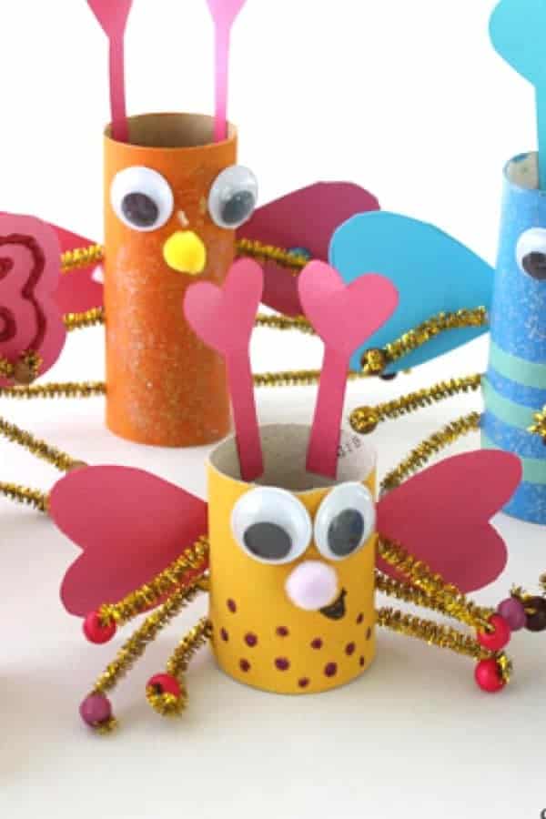 Toilet Roll Love Bugs for Valentine’s Day