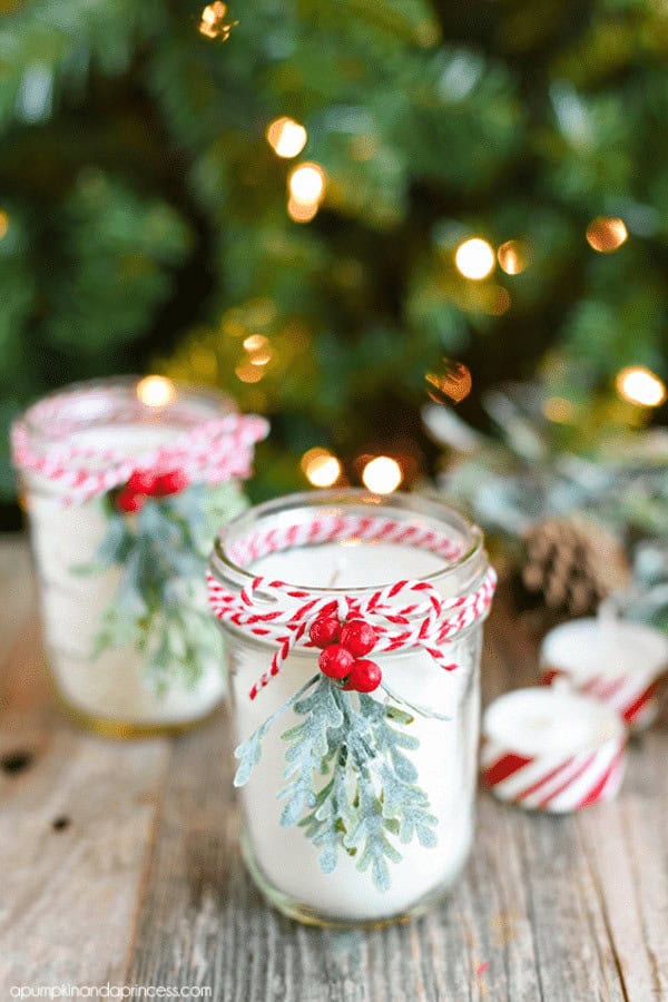 Peppermint Mason Jar Candles