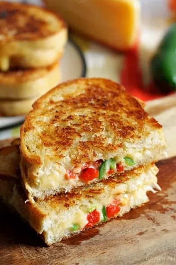 GOUDA JALAPENO ROASTED RED PEPPER GRILLED CHEESE