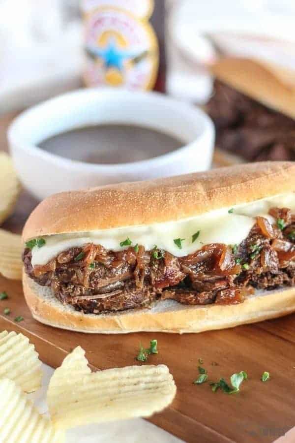 SLOW COOKER FRENCH DIP SANDWICHES