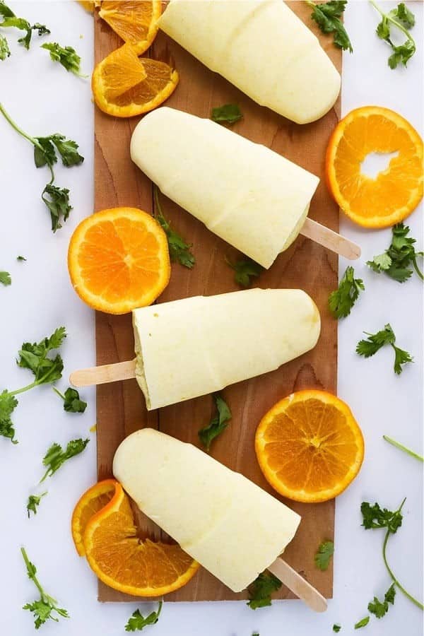 Orange Dreamsicle Popsicles