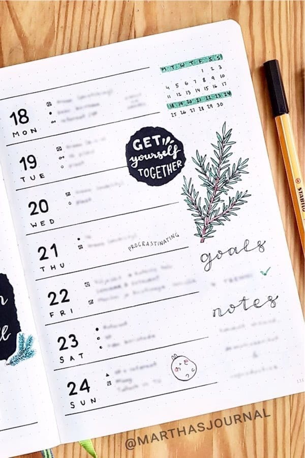 Pine Tree Weekly Spread