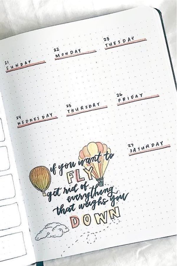 Balloon Themed Weekly Spread