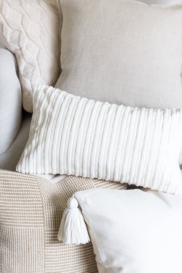 NEUTRAL TONED REVERSIBLE THROW PILLOWS