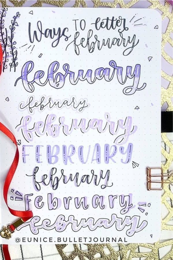 Purple Bullet Journal Titles