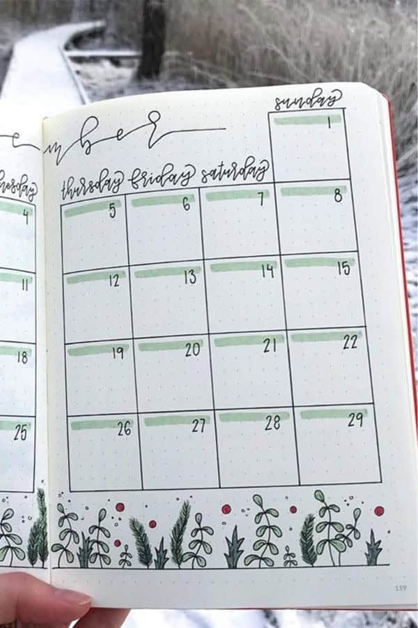 Mistletoe Monthly Spread