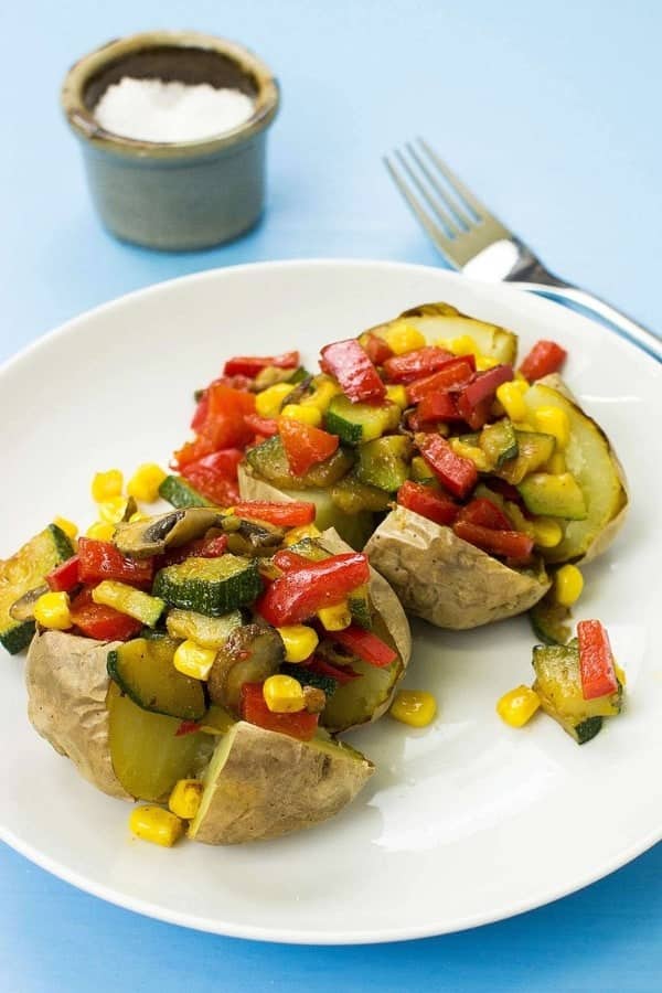 ZUCCHINI, BELL PEPPER, & CORN BAKED POTATO