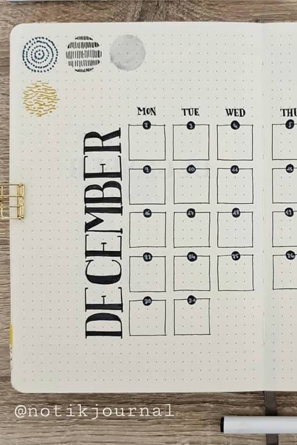 Bold Monthly Layout