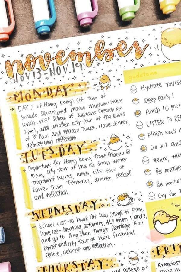 November Weekly Spread