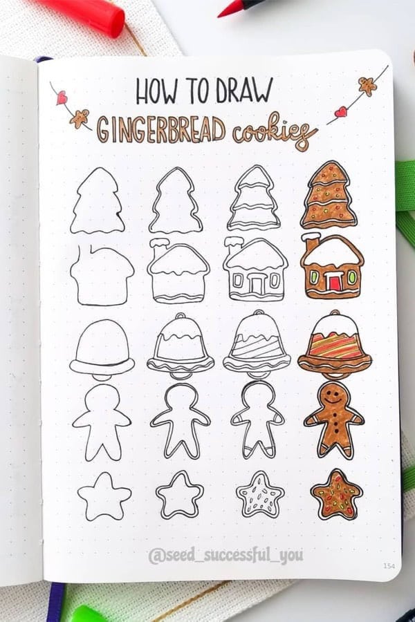 How To Draw Gingerbread Cookies